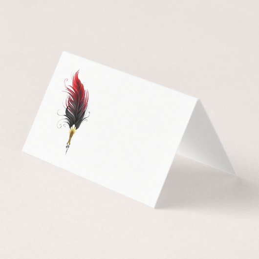 Red feather pen with gold nib (Front)