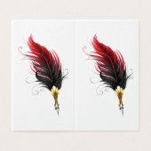 Red feather pen with gold nib (Outside Unfolded)