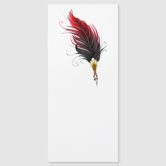 Red feather pen with gold nib (Front)