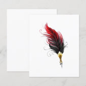 Red feather pen with gold nib (Front/Back)
