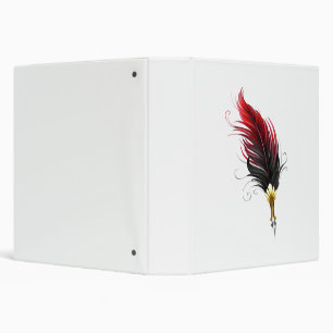 Red feather pen with gold nib 3 ring binder