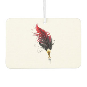 Red feather pen with gold nib air freshener