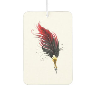 Red feather pen with gold nib air freshener