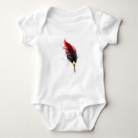 Red feather pen with gold nib