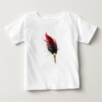 Red feather pen with gold nib