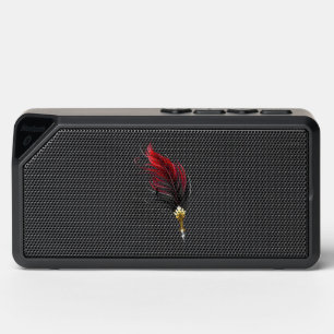 Red feather pen with gold nib bluetooth speaker