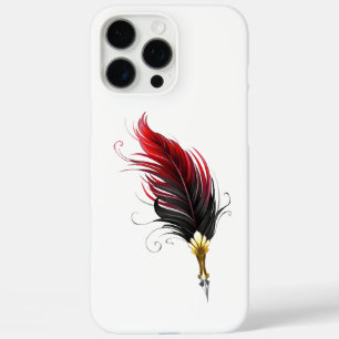 Red feather pen with gold nib iPhone 16 pro max case