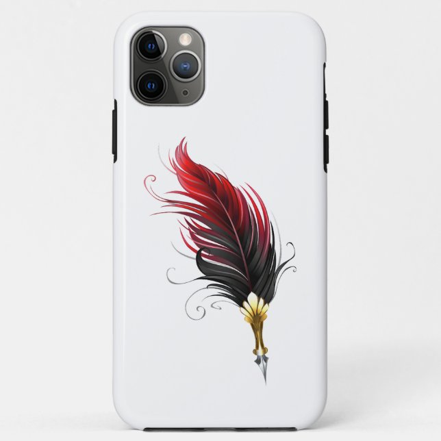 Red feather pen with gold nib Case-Mate iPhone case (Back)