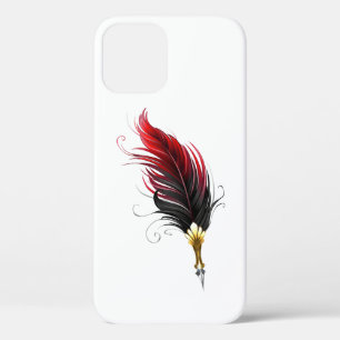 Red feather pen with gold nib iPhone 12 case