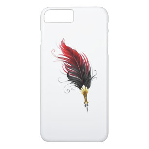 Red feather pen with gold nib iPhone 8 plus/7 plus case