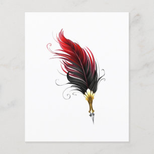 Red feather pen with gold nib flyer