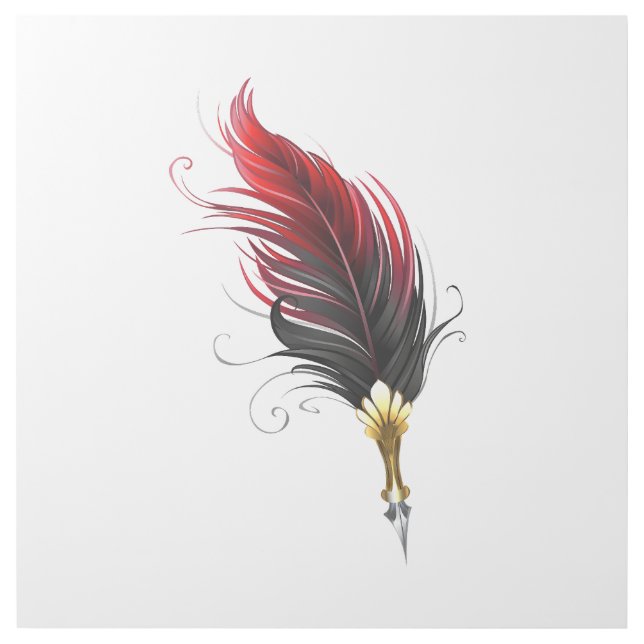 Red feather pen with gold nib gallery wrap (Front)