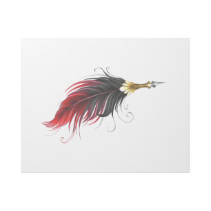 Red feather pen with gold nib gallery wrap