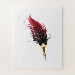 Red feather pen with gold nib jigsaw puzzle