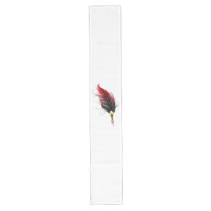 Red feather pen with gold nib long table runner