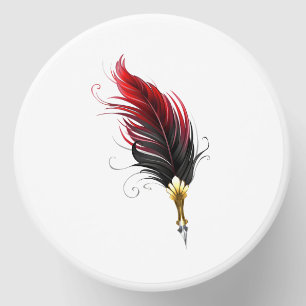 Red feather pen with gold nib mini candle favors