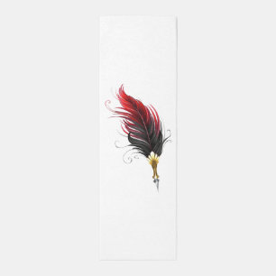 Red feather pen with gold nib outdoor rug