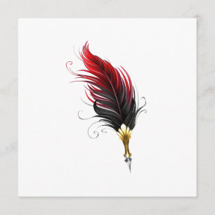 Red feather pen with gold nib program