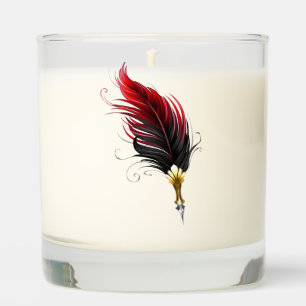 Red feather pen with gold nib scented candle