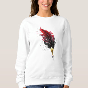 Red feather pen with gold nib sweatshirt