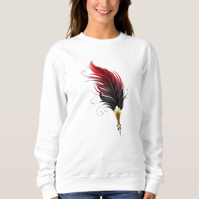 Red feather pen with gold nib sweatshirt (Front)