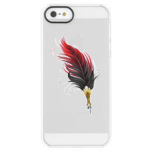Red feather pen with gold nib permafrost iPhone SE/5/5s case