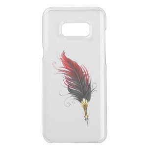 Red feather pen with gold nib uncommon samsung galaxy s8+ case