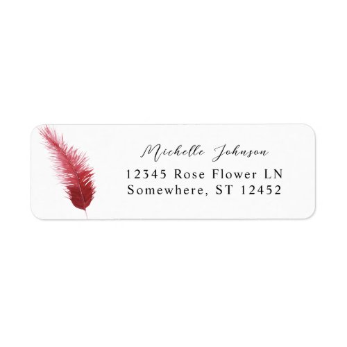 Red Feather Return Address Label