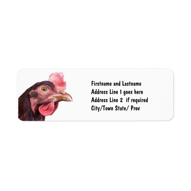 Red Feathered Chicken Egg Layer Hen Label (Front)
