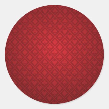 Red Felt Poker Table Design Classic Round Sticker by Hodge_Retailers at Zazzle