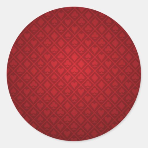 Red Felt Poker Table Design Classic Round Sticker