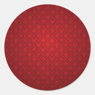 Red Felt Poker Table Design Classic Round Sticker