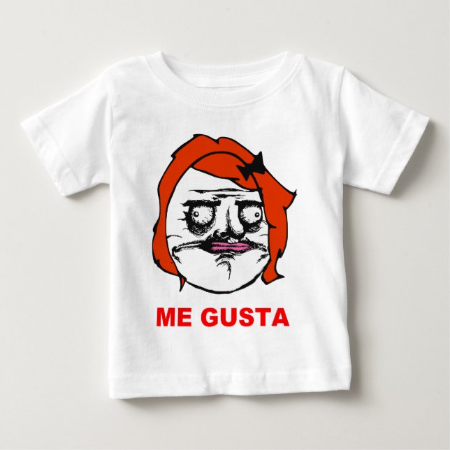 Red Female Me Gusta Comic Rage Face Meme Baby T-Shirt (Front)
