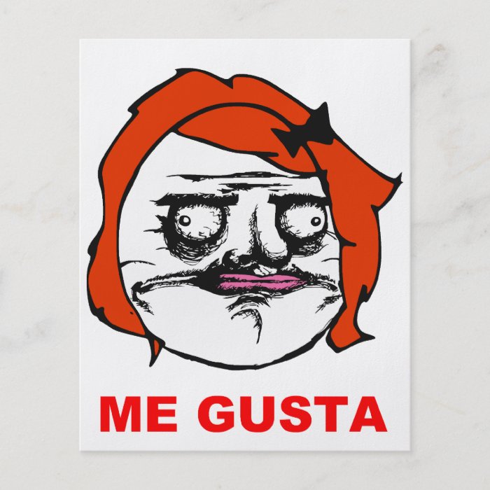 Red Female Me Gusta Comic Rage Face Meme Full Color Flyer