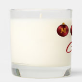 Red Festive Christmas Baubles Merry Christmas Text Scented Candle (Left)