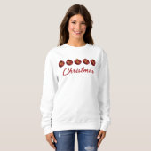 Red Festive Christmas Baubles Merry Christmas Text Sweatshirt (Front Full)