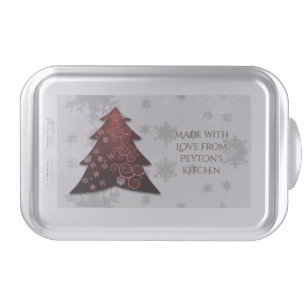 Red Festive Christmas Tree Cake Pan