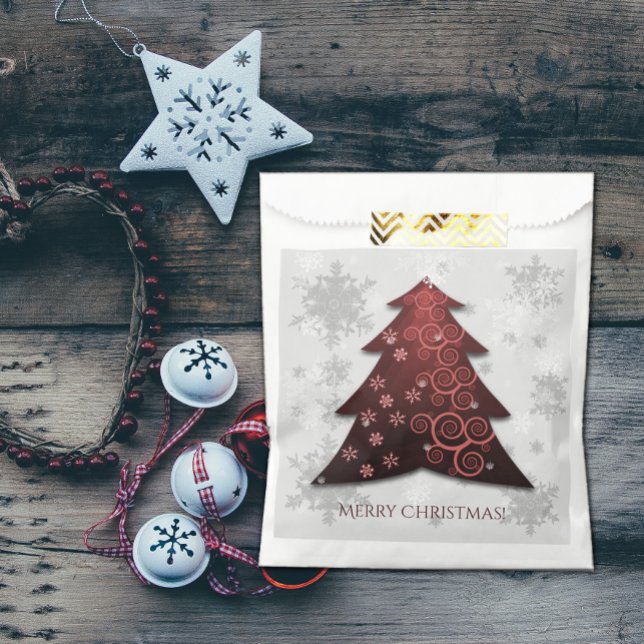 Red Festive Christmas Tree Favor Bag (Red Festive Christmas Tree Favor Bags)