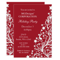 red festive Corporate holiday party Invites