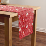 Red festive cute Holiday Short Table Runner