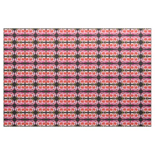 Red festive flowers fabric