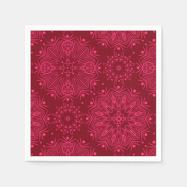 Red festive pattern napkins (Front)