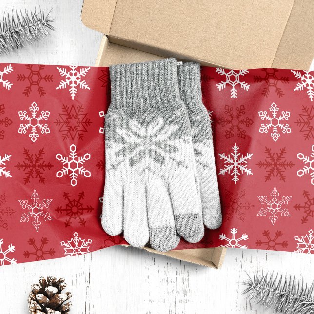 Red Festive Snowflake Pattern Tissue Paper (Creator Uploaded)