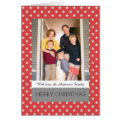 Red Festive Stars Holiday Photo Greeting Card (Front)