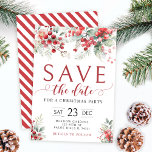 Red festive winter berries Save The Date Christmas Invitation<br><div class="desc">Elegant watercolor red green winter berry forest leaves and branches Save the Date Christmas invitation.</div>