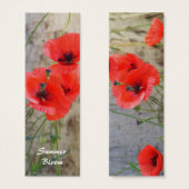Red Field Corn Poppies Bookmark (Front & Back)