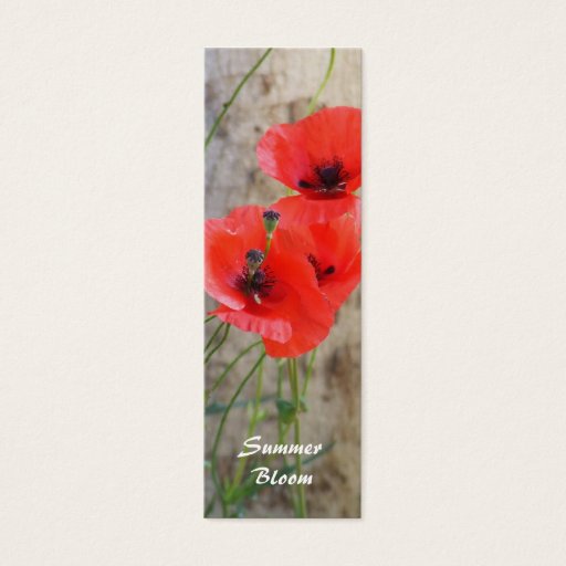 Customizable Red Field Corn Poppies Bookmark Business Card