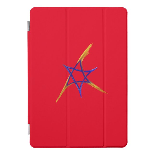 Red Fiery Star of David Ipad Case (Front)