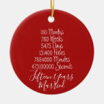 Red Fifteenth Anniversary 15th Ceramic Ornament