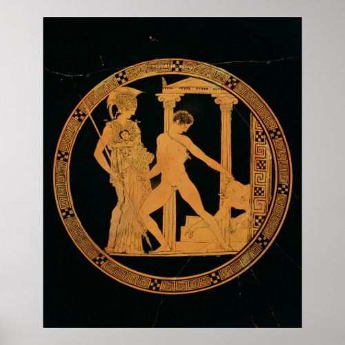 Red_figure cup depicting Athena Theseus Poster